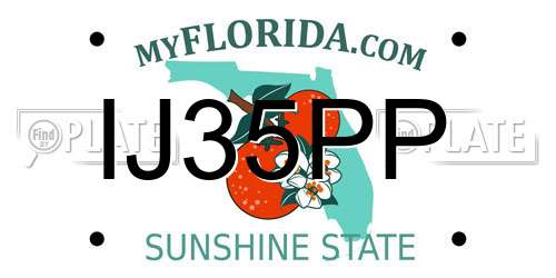IJ35PP Florida License Plate