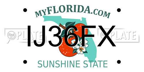 IJ36FX Florida License Plate