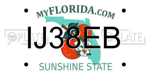 IJ38EB Florida License Plate