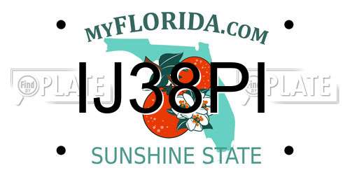 IJ38PI Florida License Plate