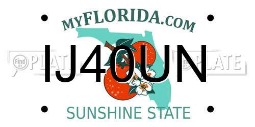 IJ40UN Florida License Plate