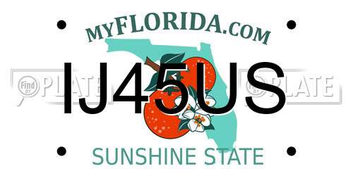 IJ45US Florida License Plate