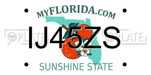 IJ45ZS Florida License Plate