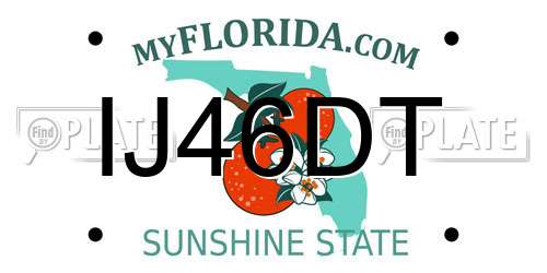 IJ46DT Florida License Plate