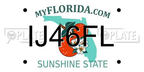 IJ46FL Florida License Plate