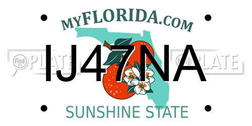 IJ47NA Florida License Plate