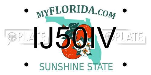 IJ50IV Florida License Plate