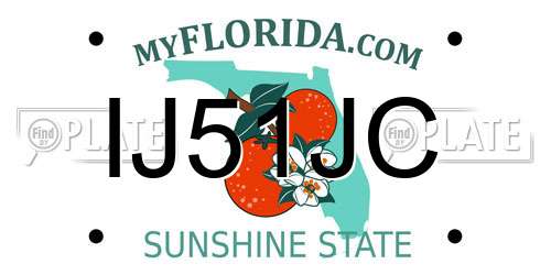 IJ51JC Florida License Plate