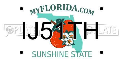 IJ51TH Florida License Plate