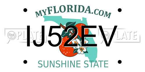 IJ52EV Florida License Plate