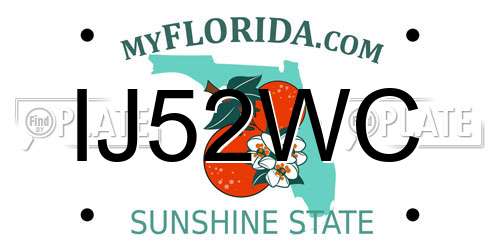IJ52WC Florida License Plate