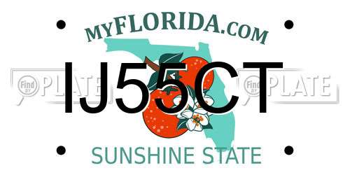 IJ55CT Florida License Plate