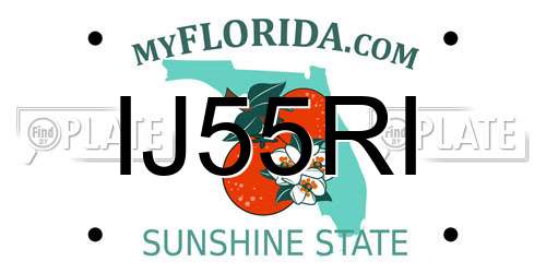 IJ55RI Florida License Plate