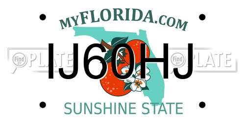 IJ60HJ Florida License Plate