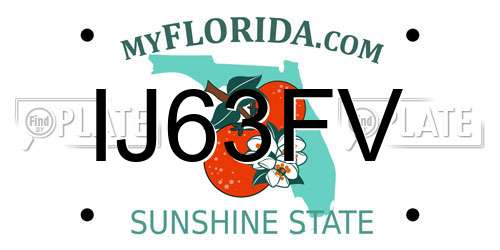 IJ63FV Florida License Plate