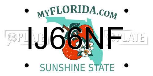 IJ66NF Florida License Plate