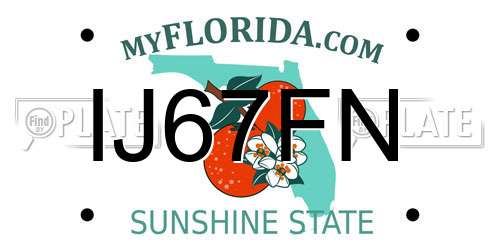 IJ67FN Florida License Plate