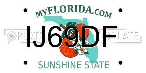 IJ69DF Florida License Plate