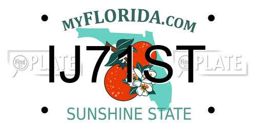 IJ71ST Florida License Plate