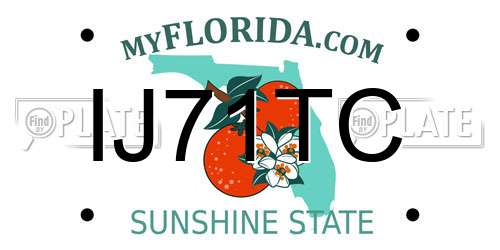 IJ71TC Florida License Plate