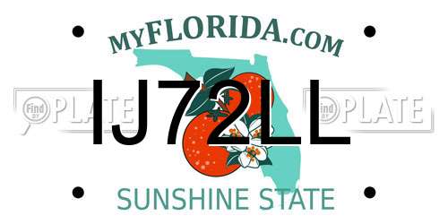 IJ72LL Florida License Plate