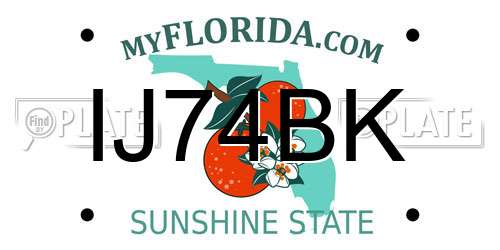 IJ74BK Florida License Plate