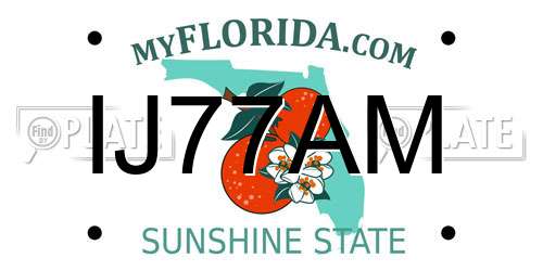 IJ77AM Florida License Plate