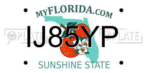 IJ85YP Florida License Plate