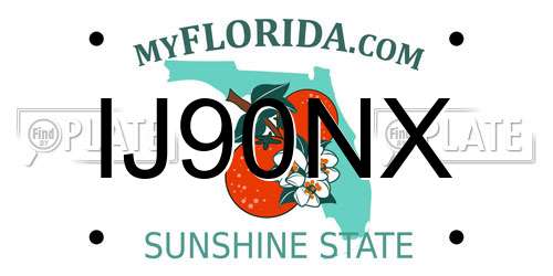 IJ90NX Florida License Plate