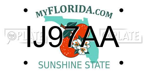 IJ97AA Florida License Plate