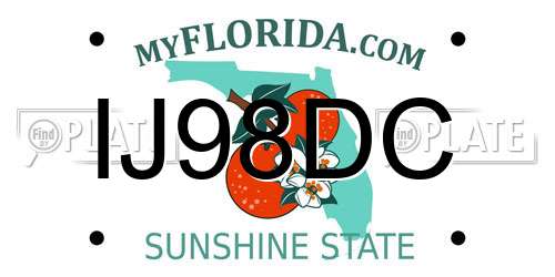 IJ98DC Florida License Plate