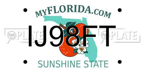 IJ98FT Florida License Plate