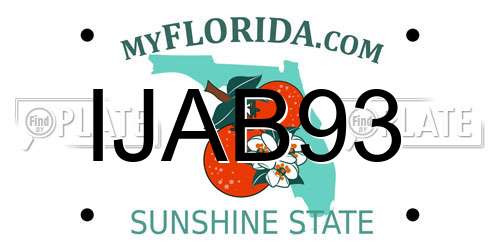 IJAB93 Florida License Plate
