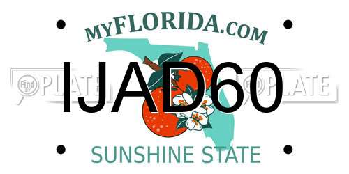 IJAD60 Florida License Plate
