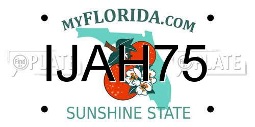 IJAH75 Florida License Plate