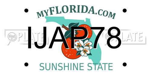 IJAP78 Florida License Plate