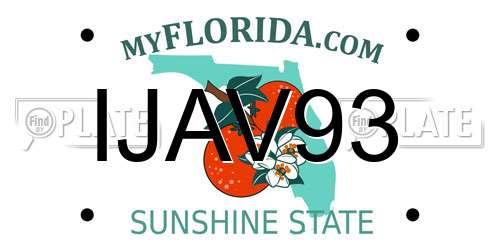 IJAV93 Florida License Plate