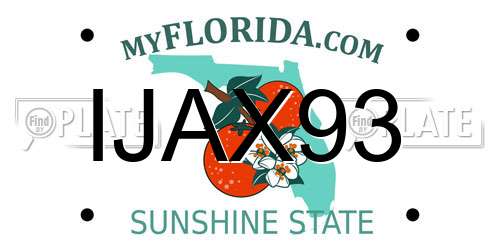 IJAX93 Florida License Plate