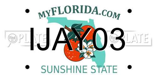 IJAY03 Florida License Plate