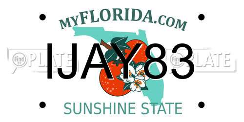 IJAY83 Florida License Plate
