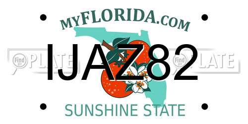 IJAZ82 Florida License Plate