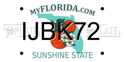 IJBK72 Florida License Plate