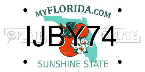 IJBY74 Florida License Plate