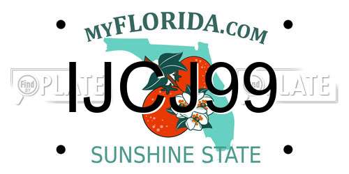 IJCJ99 Florida License Plate