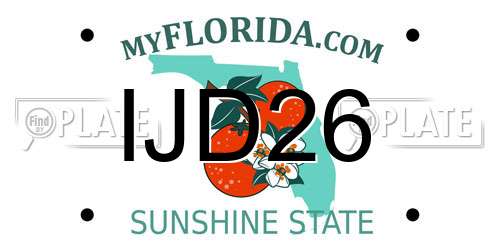IJD26 Florida License Plate