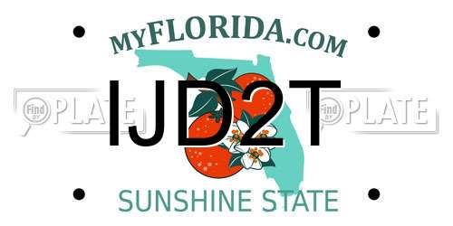 IJD2T Florida License Plate