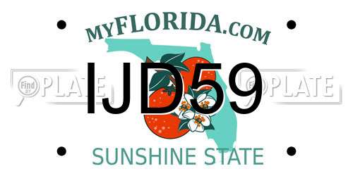 IJD59 Florida License Plate