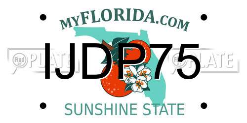 IJDP75 Florida License Plate