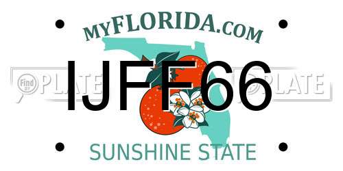IJFF66 Florida License Plate