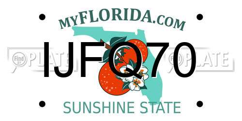 IJFQ70 Florida License Plate
